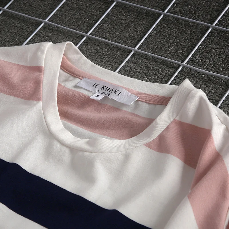 

2018 New Summer T-shirt Men Fashion Striped T Shirt O-neck Men's Top Tees Cotton Short Sleeve Brand Casual Clothing One Size
