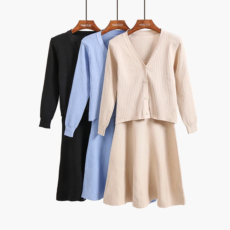 Женское вязаное платье и кардиган ALPHALMODA комплект из 2-х предметов пиджак с