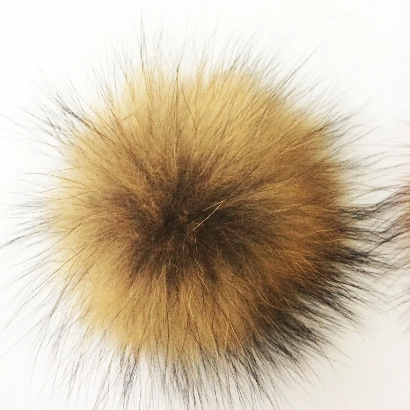 Baby Hat Natural Raccoon Fur Baby Cap Two Pompom Kids Caps Winter Children's Hats With Pompom