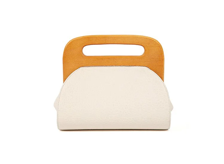 Модная женская сумка из искусственной кожи Женская мини на деревянной застежке