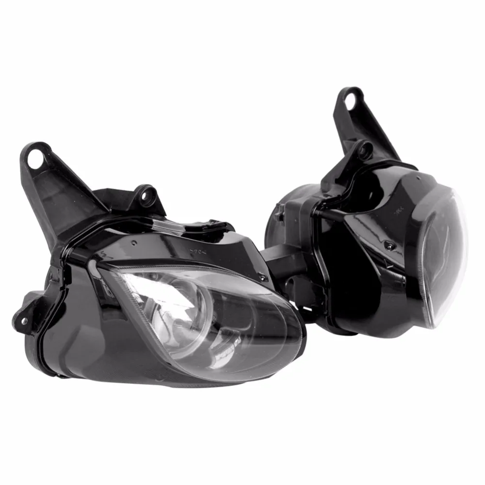 Для 07-08 Kawasaki ZX6R ZX 6R ZX636 636 передние фары для мотоцикла головной свет лампы фары прозрачная 2007 2008