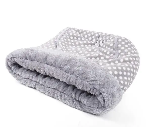 Gray2 Спальный мешок для кошек, зимний теплый коралловый флис, кровать для кошек, щенок, пещера, кровать для щенков, маленьких собак, чихуахуа, йоркширского кота, коврик, кровать, питомник - Цвет: Gray2