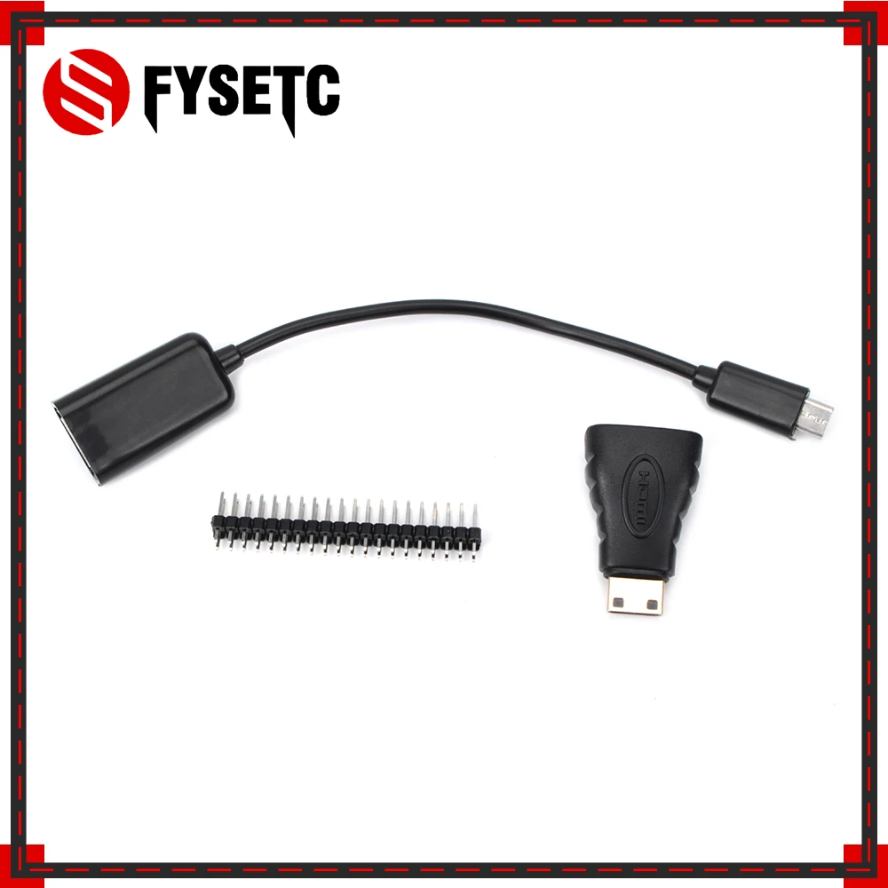 Raspberry Pi Zero W 3 в 1 мини-адаптер HDMI-HDMI + гнездовой кабель Micro USB-USB штекер GPIO для |