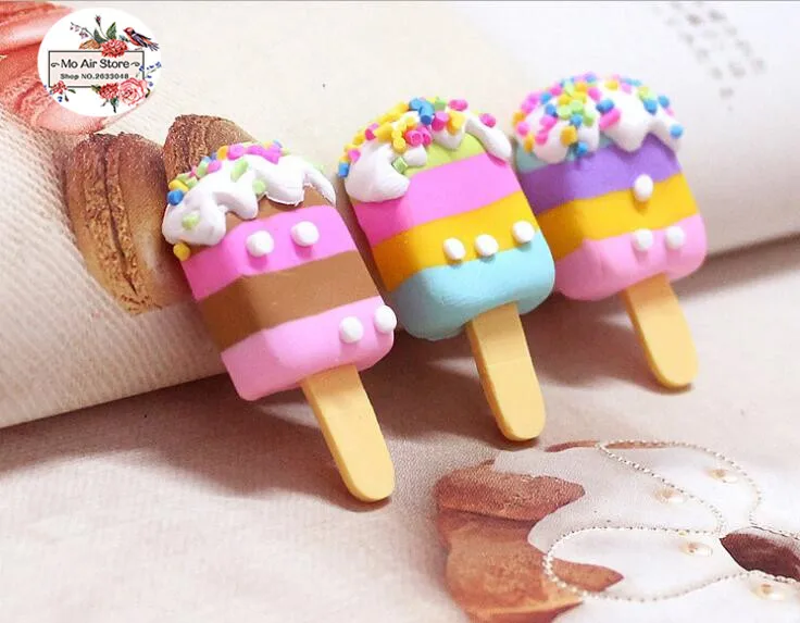 5 шт. полимерная глина разноцветные палочки для мороженого с плоским основанием