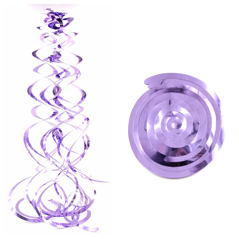 Bling-Purple 6 шт 20 цветов спиральный орнамент DIY металлический кулон Подвеска детский душ свадебное украшение день рождения декоративные украшения на вечеринку - Цвет: Bling-Purple