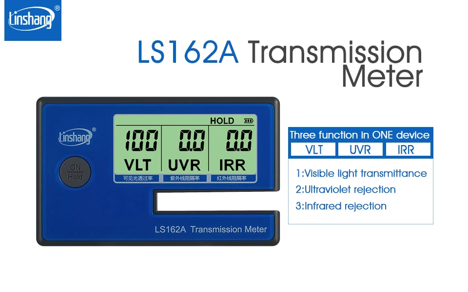 Цифровой тестер стекла с фильтром LS162A 3 в 1 тонировочный измеритель УФ-излучением