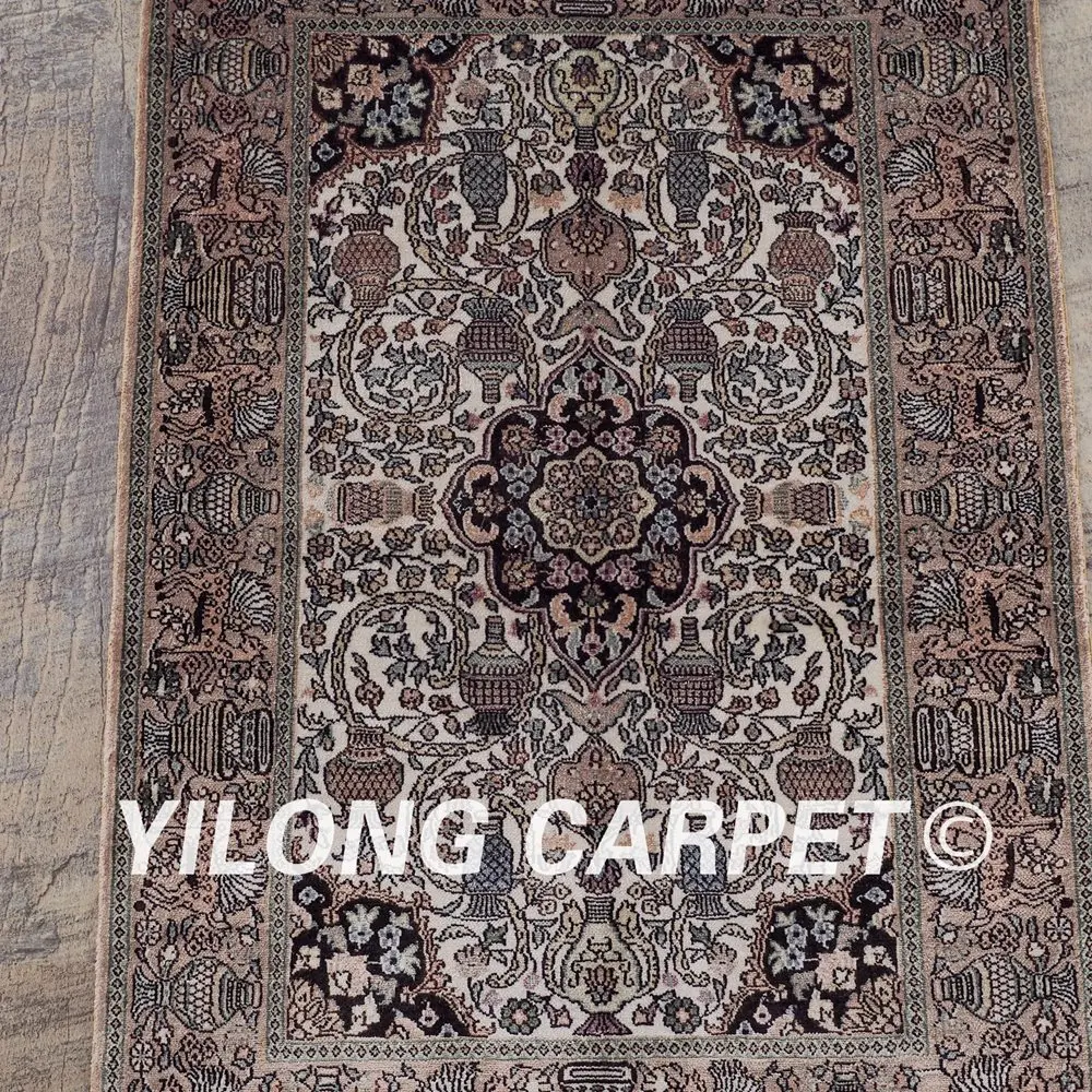 Yilong 1 'x 5' 500 линий Кум шелковый ковер традиционная Восточная мечеть дизайн