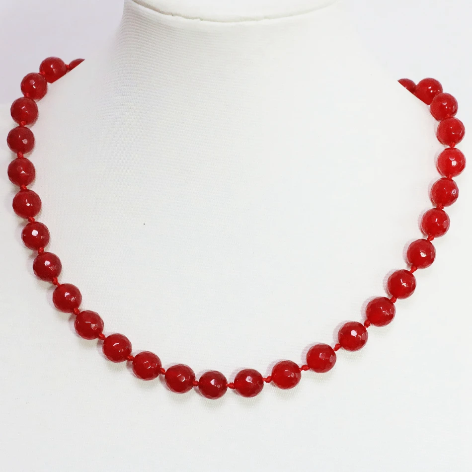 Очаровательные красные полудрагоценные ожерелья из натуральной искусственной
