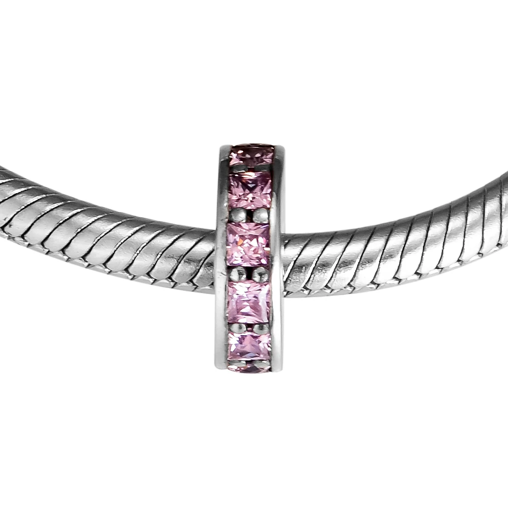 Fits For Pandora Bracelets Eternity Charms with Blush Pink Crystal 100% 925 Sterling Silver Beads Free Shipping | Украшения и