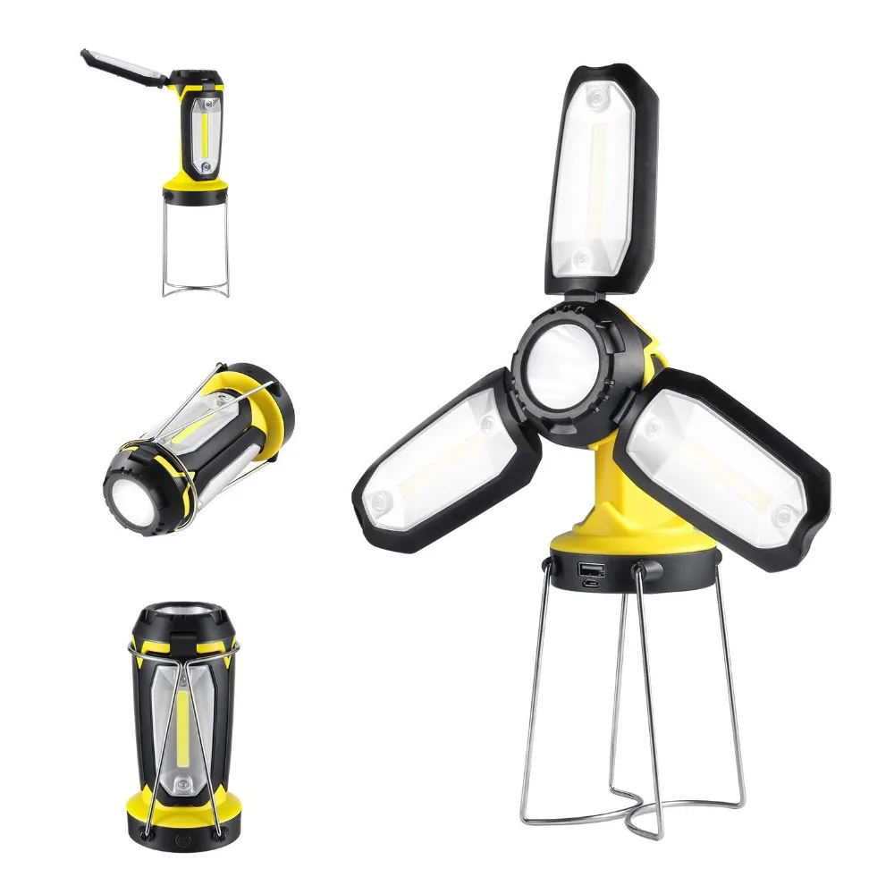 

Camping Lantern Flashlight and LED COB Work Light with Stand Hanging, Camping Working Light Inspection Table Lamp for Camping