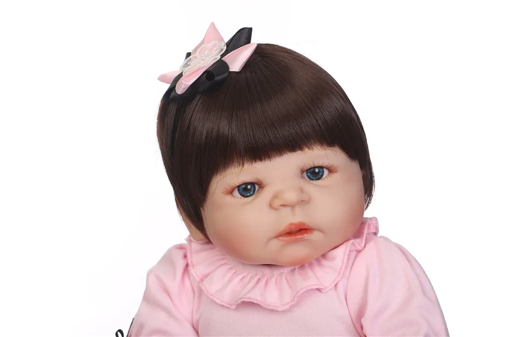 23 ''Реалистичного жив куклы младенцы Reborn всего тела силикона Baby Doll Bebe девочка