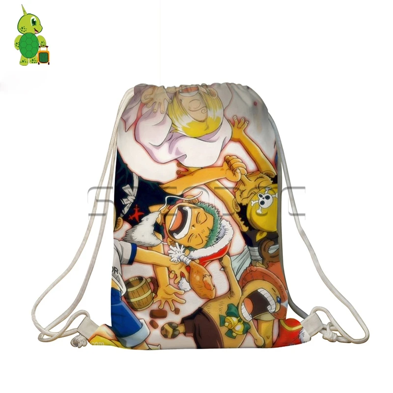 Аниме Одна деталь Луффи Ace печатных drawstring сумка Портативный Дорожные сумки для подростков Обувь для девочек Обувь для мальчиков Школьные ранцы ежедневно рюкзак - Цвет: 11