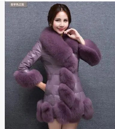 S/4Xl женские осенне зимние куртки из искусственной кожи с мехом в стиле пэчворк