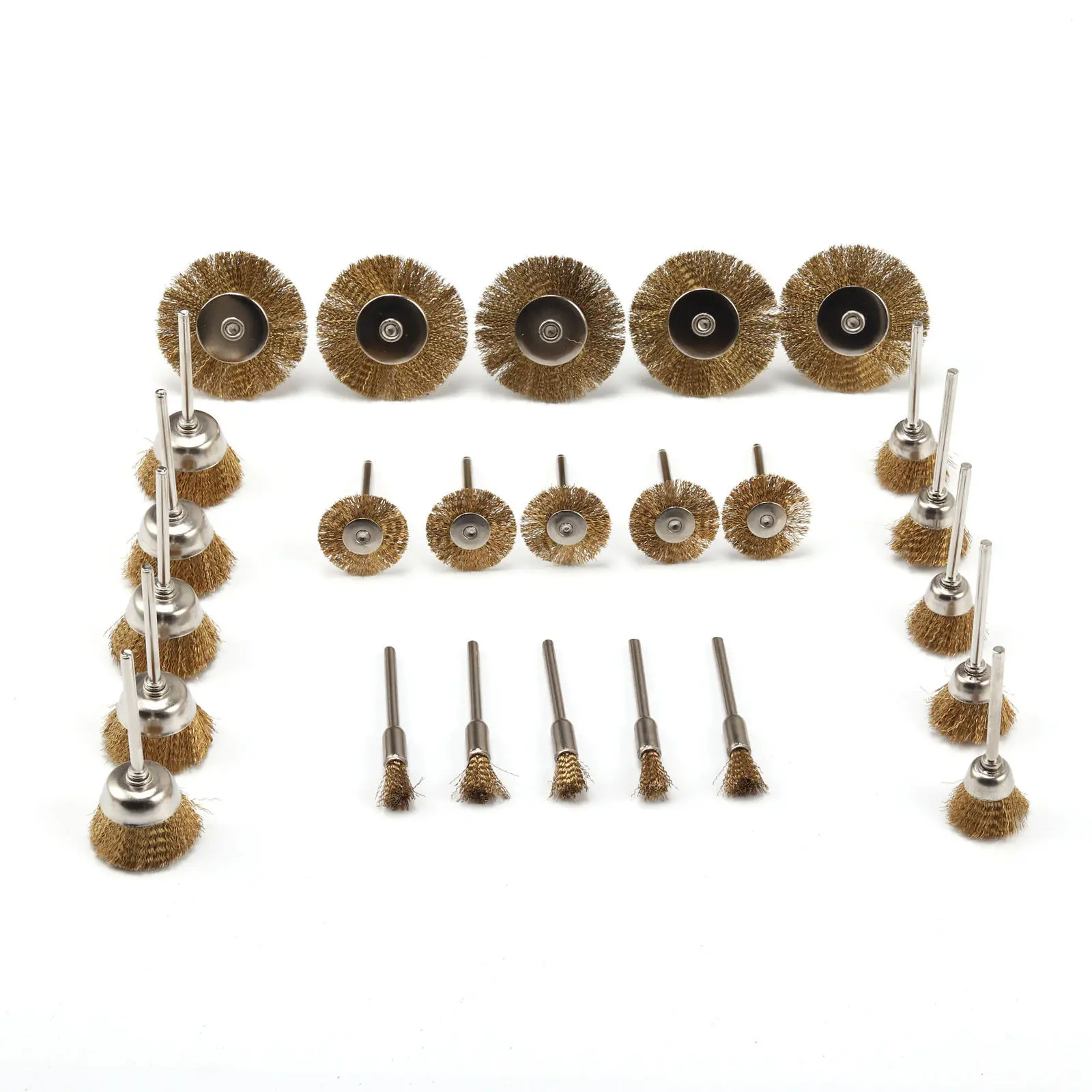 25 шт./компл. латунь круговая из стальной проволоки щетка для полировки комплект