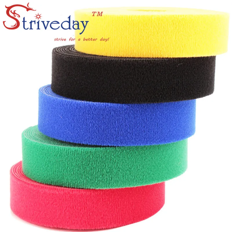 5 m/roll magic tape nylon cable ties Width 2cm wire cable ties Earphone Winder velcroe tie 6 colors choose from