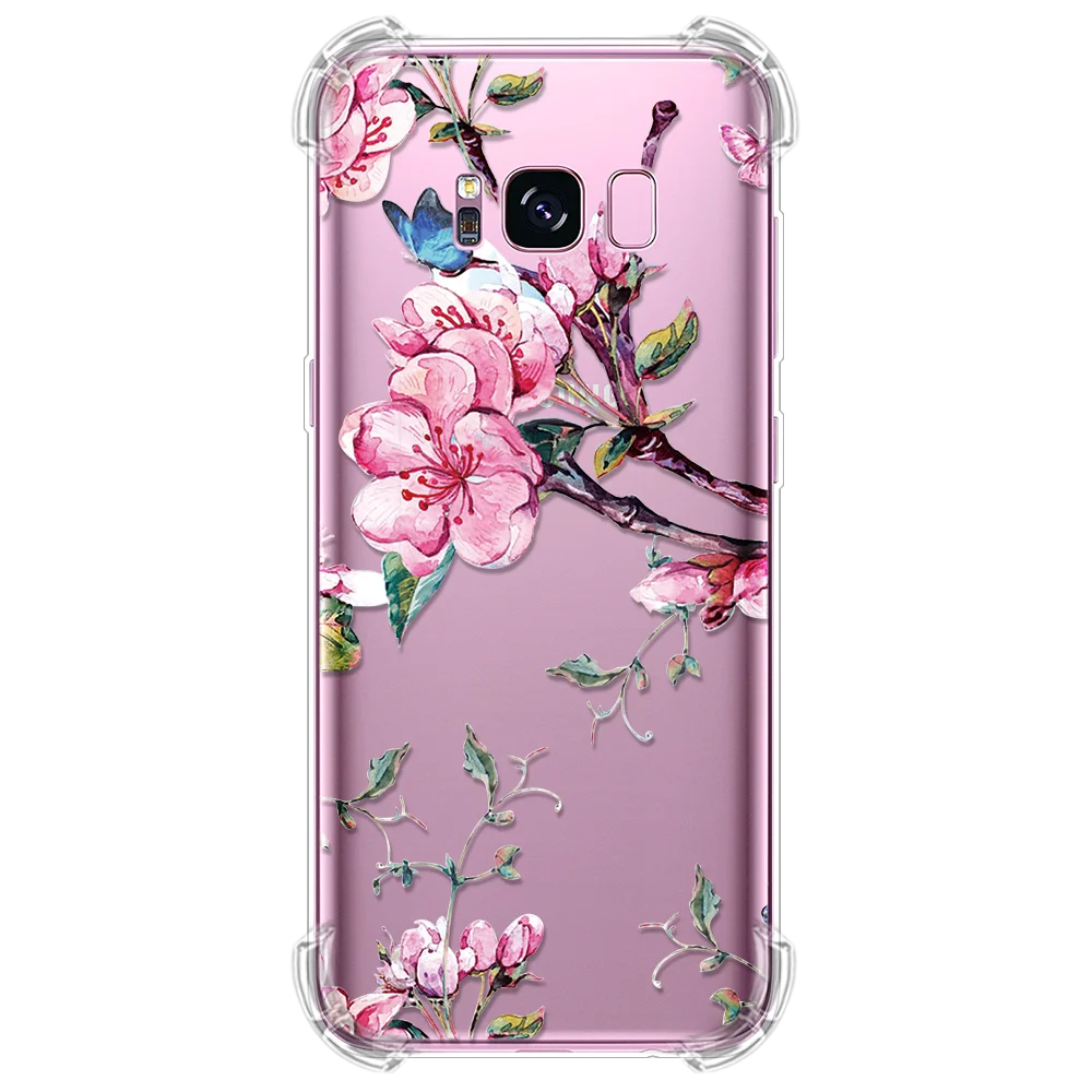 Мрамор цветок чехол с "воздушной подушкой" для samsung Galaxy S8 S9 S10 рlus Lite S7 край S10e A3 A5 A7 A6S A9 A6 A8 плюс чехол из ТПУ
