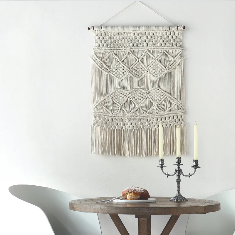 100% хлопок белый домашний Настенный декор декоративный ковер ручной работы