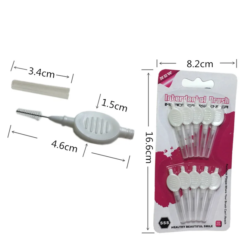 

Hot sale 10 Pcs/ Set Interdental Brush Broom Head Dental Floss Teeth Cleaning Hygiene Oral Care Dental Tools