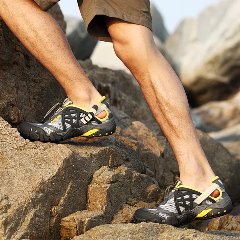 Мужская Летняя дышащая нескользящая обувь для рыбалки лодки походов морского