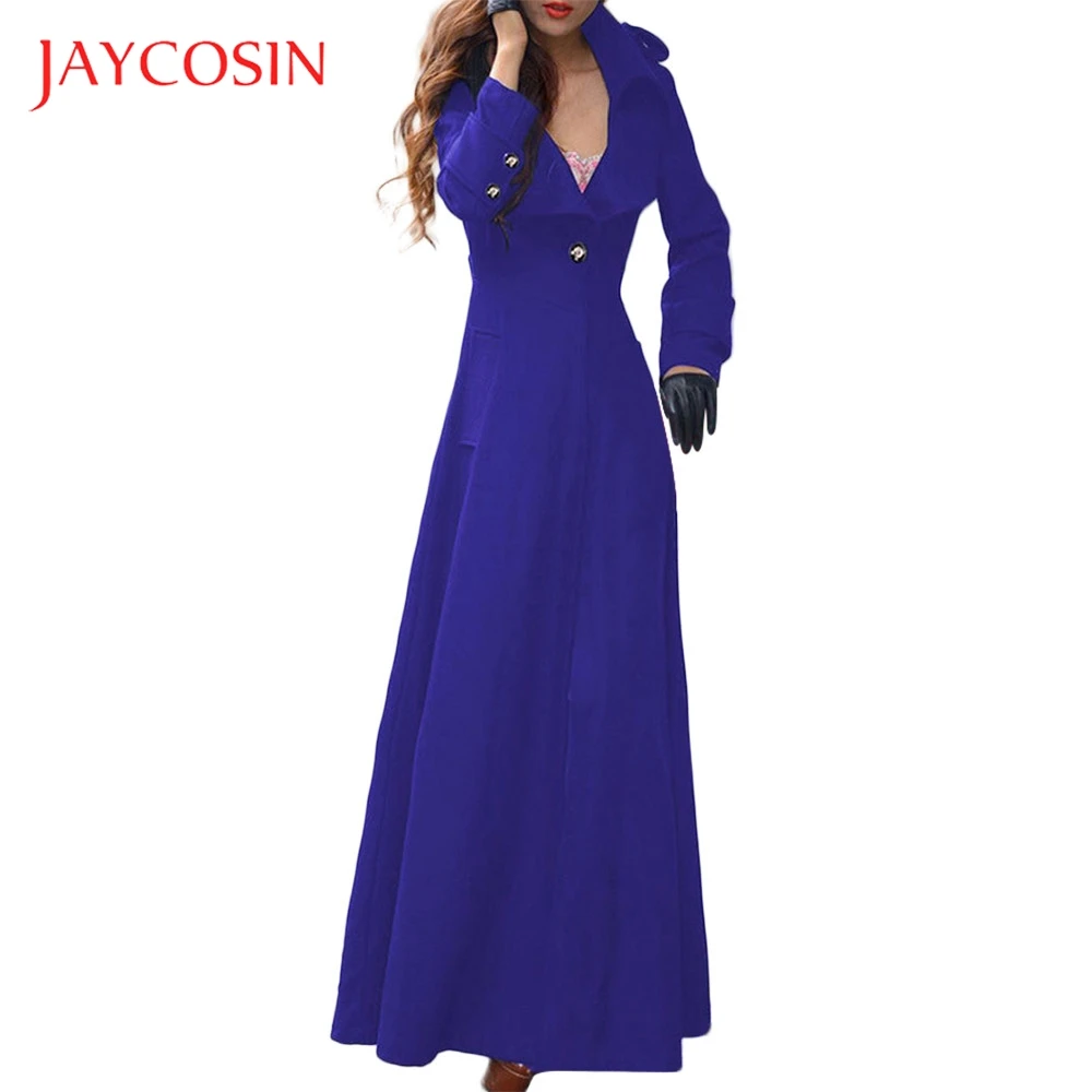 JAYCOSIN зимнее пальто с лацканами тонкий Женский Тренч длинная парка верхняя одежда