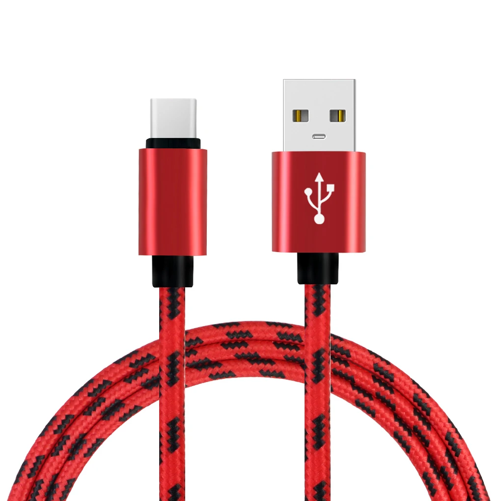 2 м сетка плетеный хлопок Быстрый usb type C USB зарядное устройство зарядный кабель для Xiaomi 6