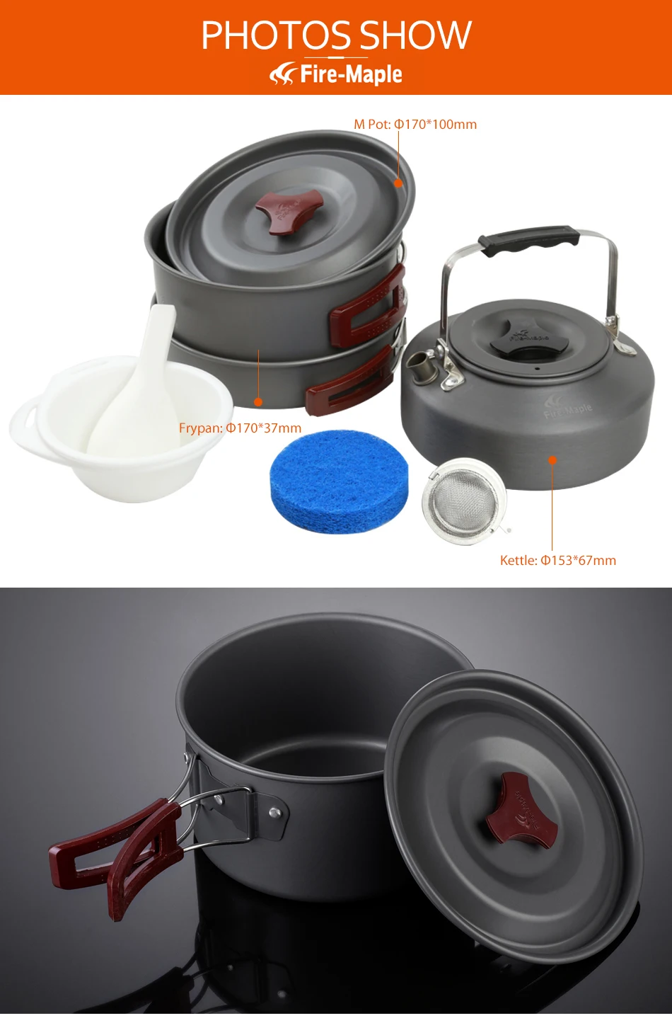 Fire Maple 2-3 человека набор Be Cocina кастрюля для кемпинга Столовые приборы с чайником Panelas для приготовления пищи в походе кухонная посуда для пикника FMC-204