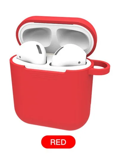 Противоударный силиконовый чехол s для Apple Airpods, водонепроницаемый чехол для Airpods, чехол для Air Pods, простой наушник, анти-осенний чехол s - Цвет: Red