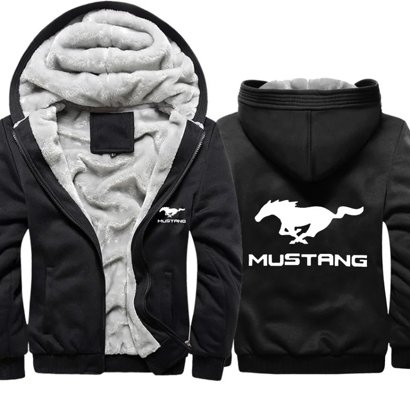 Толстовки для мужчин Mustang автомобиль логотип печати куртка для мужчин s толстовки Зимний толстый теплый флис хлопок молния одежда реглан мужской спортивный костюм