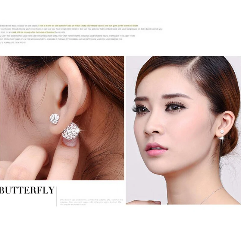 2019 новые модные ювелирные изделия серьги гвоздики с двумя шариками для женщин