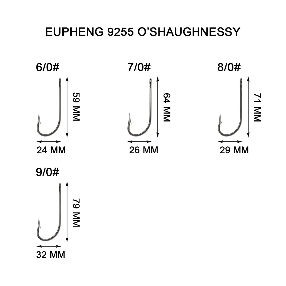 100 шт. Eupheng бронзовых морских рыболовных крючков O'shaughnessy мягкая рыболовная