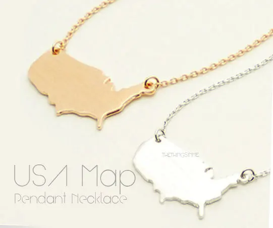 10 шт. США силуэты карта ожерелье страна Америки земля|necklace usa|map necklaceusa necklace |
