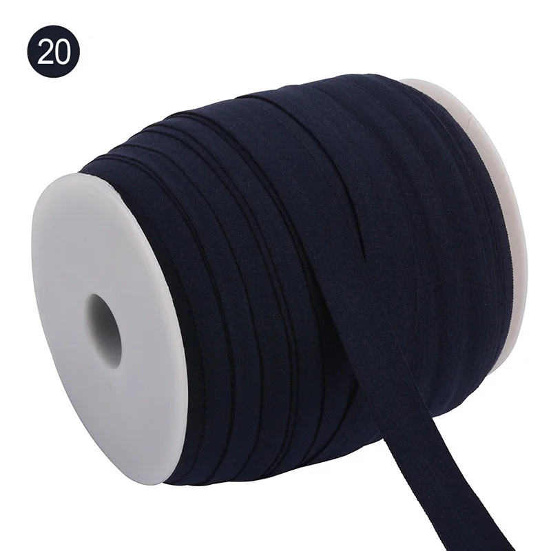 20 Navy blue Многоцветные 100 метров/рулон 15 мм ширина спандекса эластичная лента кромка отделка одежды Швейные аксессуары для нижнего белья бюстгальтер куртка манжеты - Цвет: 20 Navy blue