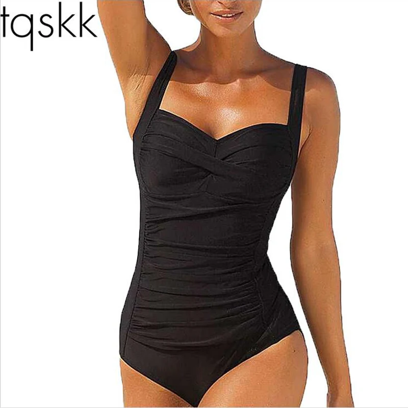TQSKK M ~ 4XL Большие размеры купальники Цельный купальник для женщин 2019 летняя