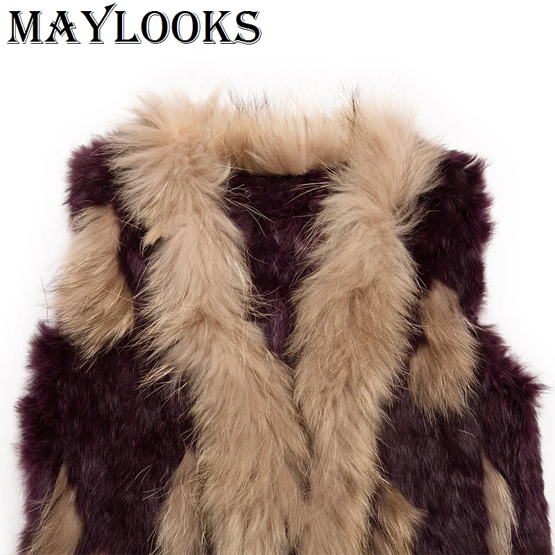 Новинка 2018 распродажа Maylooks из натурального меха для женщин натуральные жилеты на