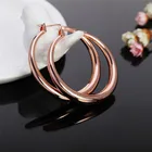 Женские круглые серьги-кольца, розовое золото 3,4 см