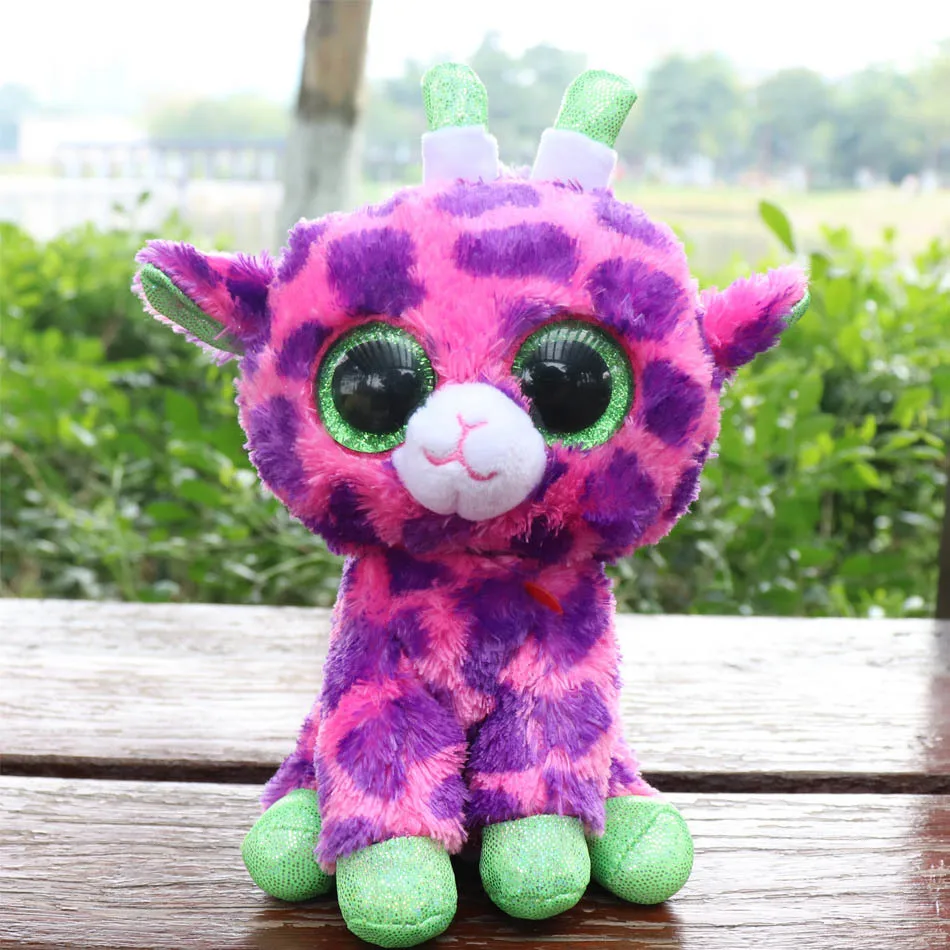 005 Ty Beanie Boos серый Кот плюшевая кукла девочка подарок на день рождения Единорог Сова собака лиса 15 см большие глаза Плюшевые животные и плюшевая кукла - Цвет: 005