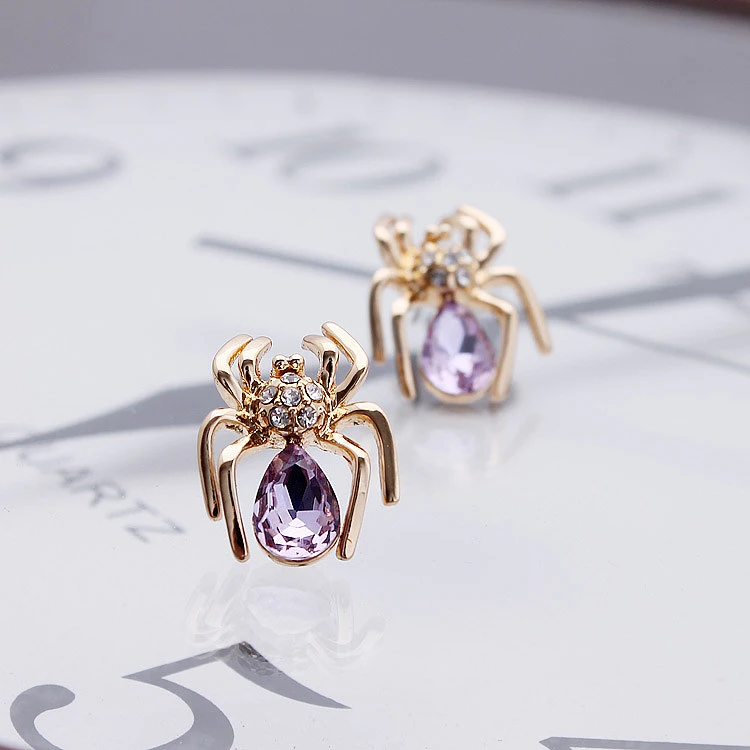 Лидер продаж пикантные Кристалл Паук Серьги ювелирные изделия для девочек LM-E051
