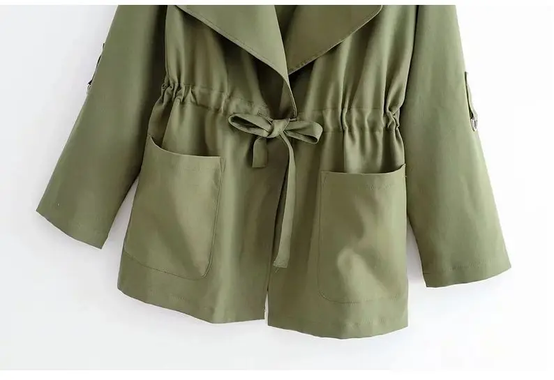 HCBLESS 2018 autumn new women's drawstring waist double pocket long trench coat wild ladies | Женская одежда