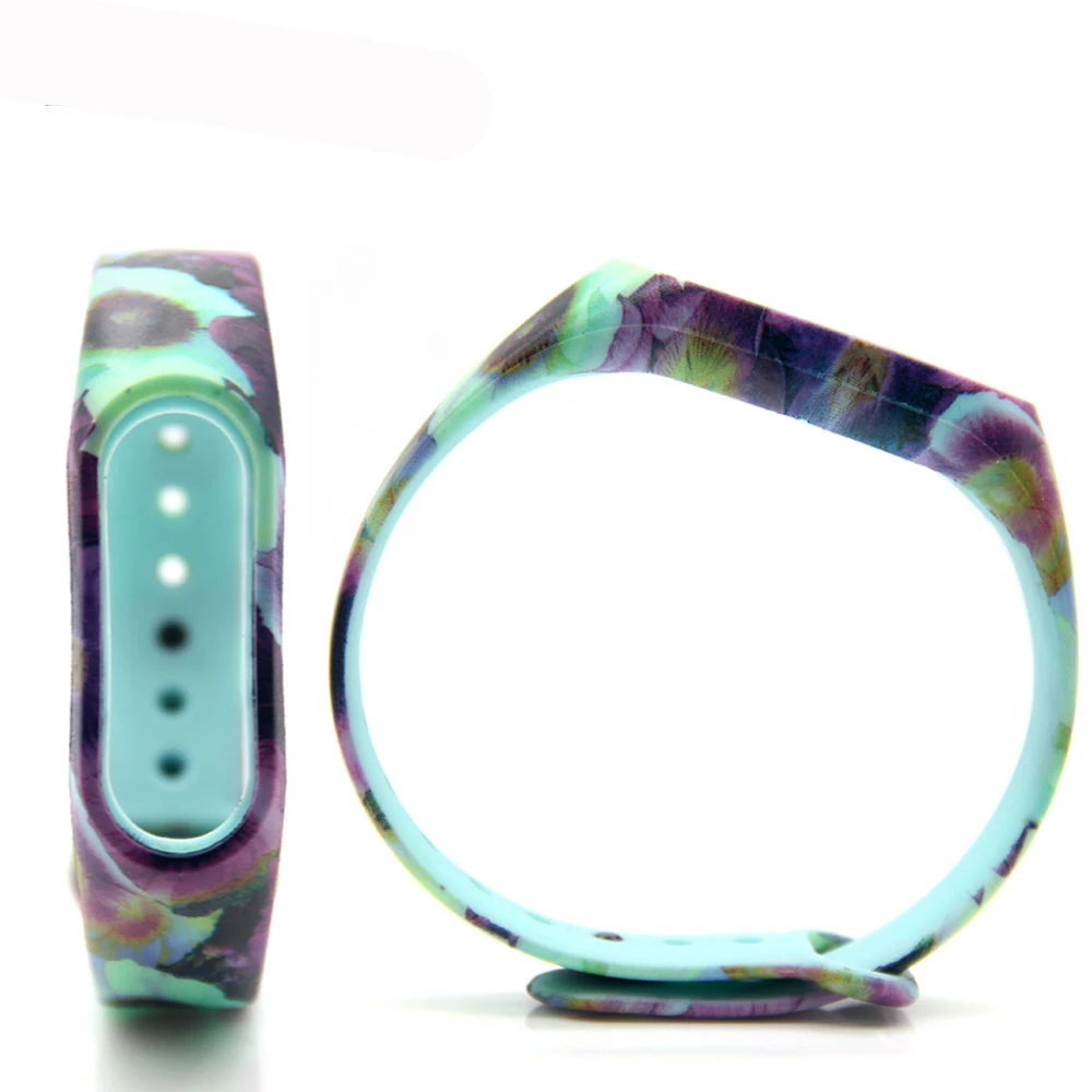 Для mi Band 2 с цветочным принтом сменный ремешок для Xiao mi силиконовые браслеты для mi Band 2 цветной браслет для mi Band 2