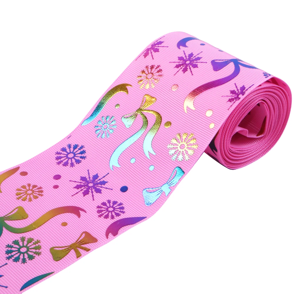 David accessories "(75 мм) Рождественский Золотой лента из фольги печатная корсажная лента, материалы для ручных поделок, свадебный подарок Обёрточная бумага, 5Yc5013 - Цвет: 1072152001