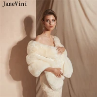 janevini elegant bridal faux fur shawl and wrap wedding cape winter women bolero cloak formal prom party jacket fourure mariage