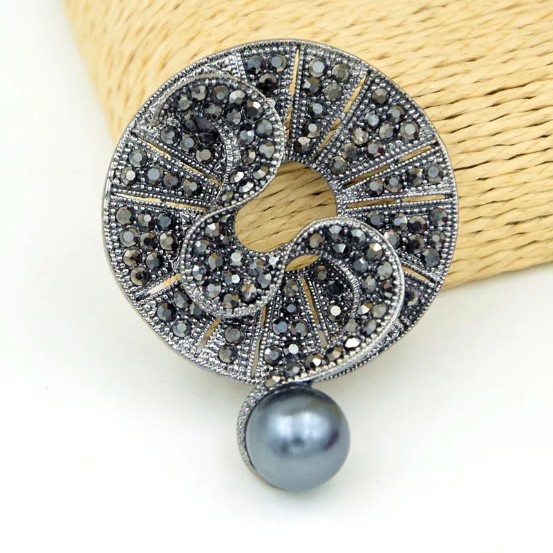 Luxury Black Color Alloy Vintage Stylish Brooch For Men And Women Fantastic Lady Clothes Jewelry Accessories Pins | Украшения и