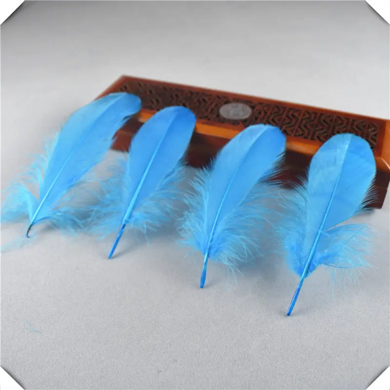 Blue Горячая красный Гусь feather20-100pcs13-18CM DIY Перья для рукоделия и ювелирных изделий Аксессуары для одежды Свадебные украшения Шлейфы - Цвет: Blue
