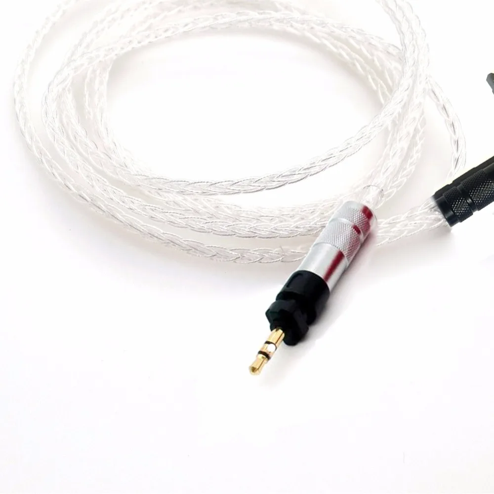 Бесплатная доставка позолоченный Серебристый кабель для наушников haldan 3 5 мм 7N OCC