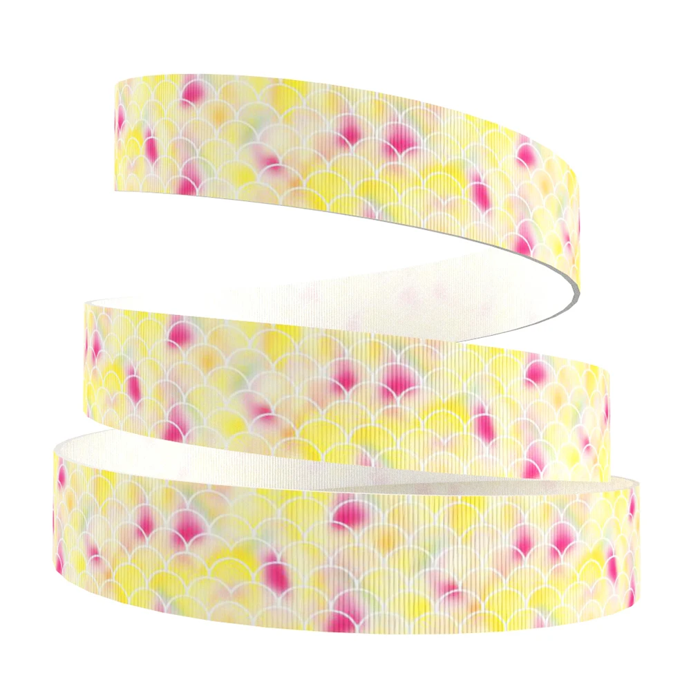 1076263006 David accessories " 25 мм градиентная расцветка; Высота в полоску с горошком; в виде рыбьей чешуи; корсажная лента 50 ярдов, материалы для ручных поделок, 50Yc5579 - Цвет: 1076263006