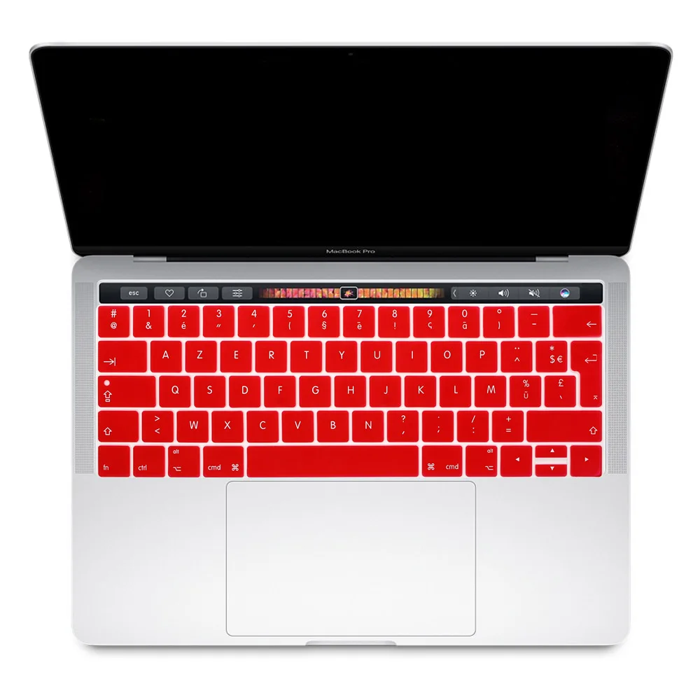 Тонкие силиконовые чехлы для клавиатуры французские Azerty Macbook Pro 13 &quot15&quot A1706 A1707