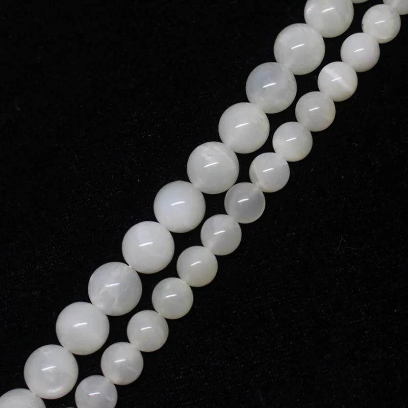 

Mini. order is $7!8,10mm Natural Moonstone glowing white Round Loose Beads 15"
