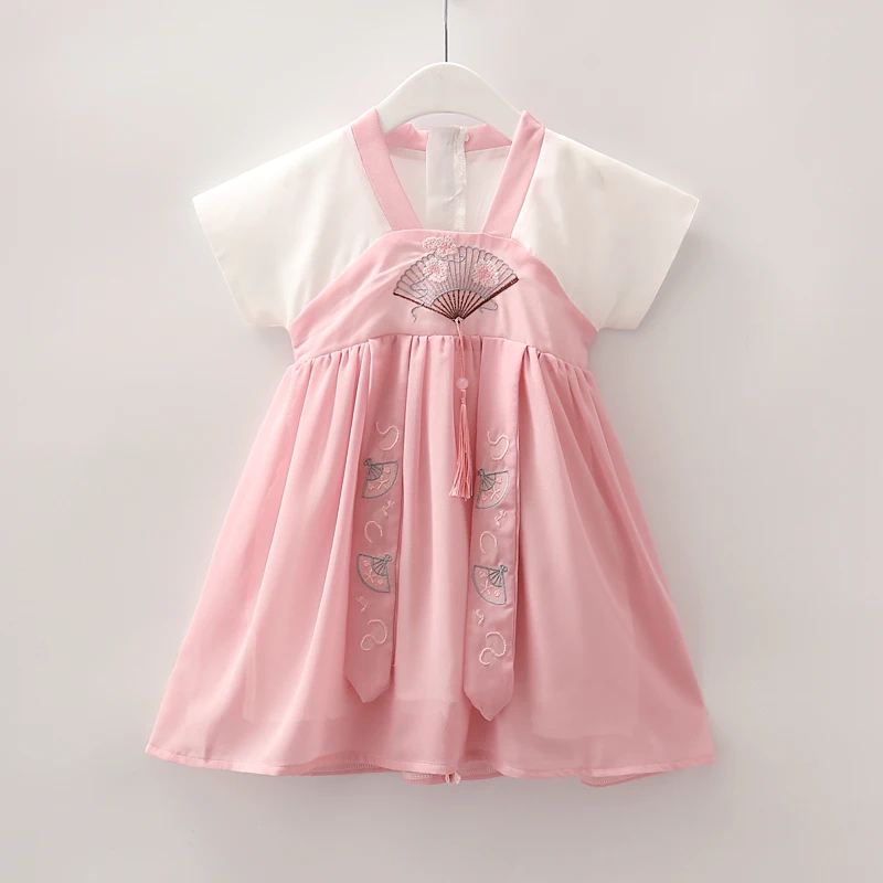 Китайская юбка-Ципао для малышей летнее модифицированное платье маленьких