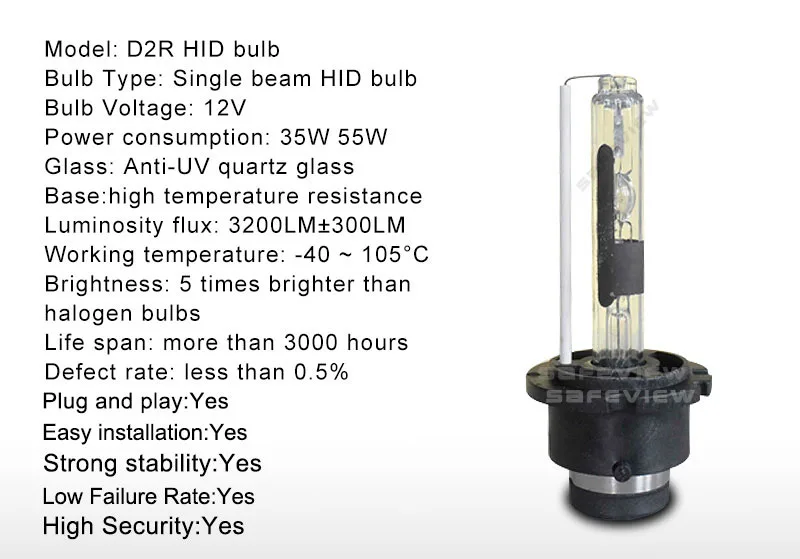 D2R Lamp Headlight For Car Single Beam DC12V 35W 55W 4300K 5000k 6000K 8000K Super Bright Auto Headlamp Hid Xenon LED Bulbs