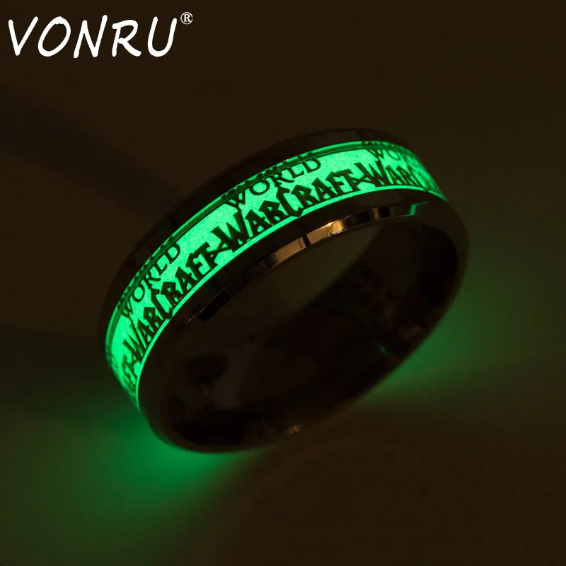 Vonru унисекс флуоресцентные светящиеся кольцо Для мужчин World Of Warcraft светятся в